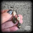 Sacred heart and skull earrings-Erzulie earrings For Discount