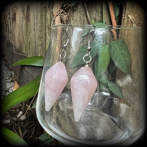 Rose Quartz earrings-Gemstone earrings Online now