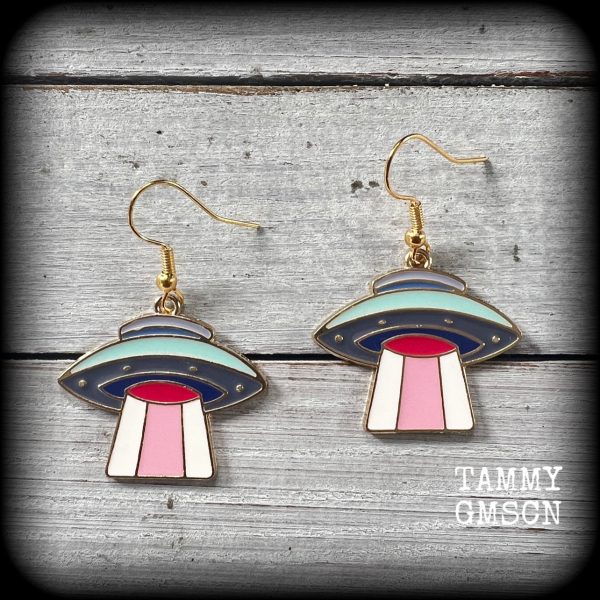 UFO earrings-Flying saucer earrings Sale