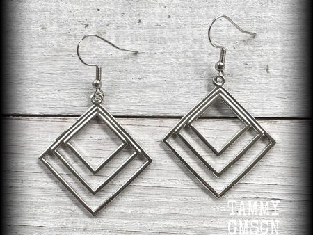 Geometric earrings-Diamond earrings Online now