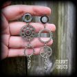 Steelpunk cog tunnel earrings-Steampunk earrings Discount