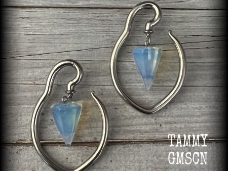 Opalite gemstone tear drop ear hangers Online