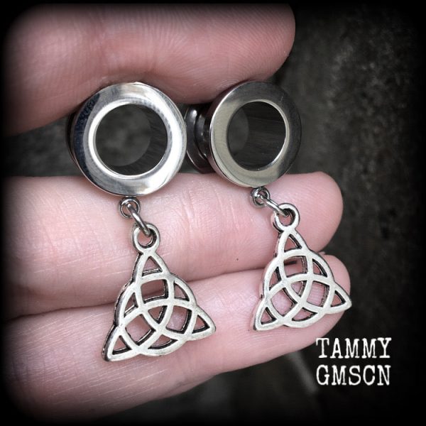 Triquetra tunnel earrings For Cheap