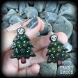 Gothic christmas tree earrings-Yule earrings Online