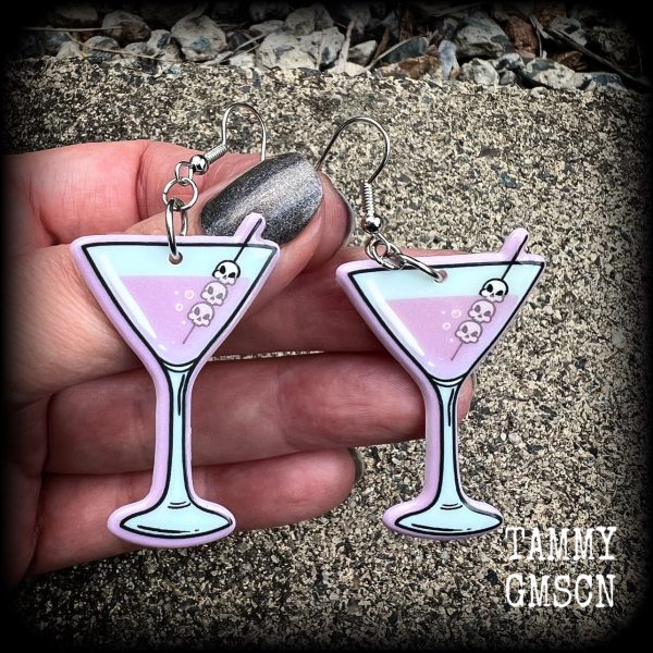 Zombie martini earrings-Halloween earrings Online Hot Sale