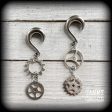 Cog earrings-Steampunk gauged earrings For Cheap