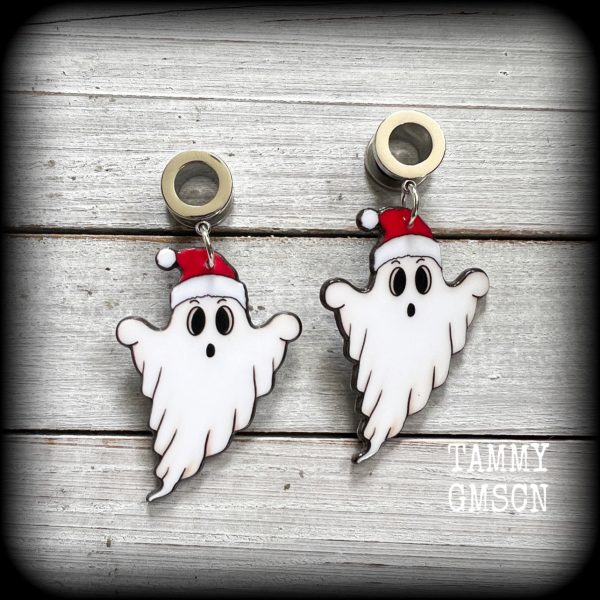 Christmas ghost tunnel earrings-Christmas earrings Fashion