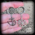 Anchor and Ships wheel tunnel earrings on Sale