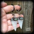 Clear quartz and Labradorite earrings-Ear weights-Ear hangers For Sale