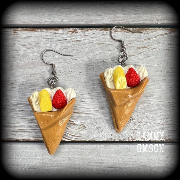 Crepe earrings-Crepes-French dessert earrings Online now