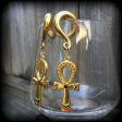 Ankh gauged earrings-Egyptian ear gauges For Sale