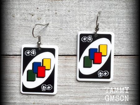 UNO cards earrings-Card game earrings Supply