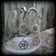 Cog earrings-Steampunk gauged earrings For Cheap