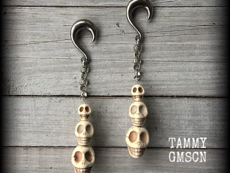 Skull ear weights-Halloween gauged earrings Discount