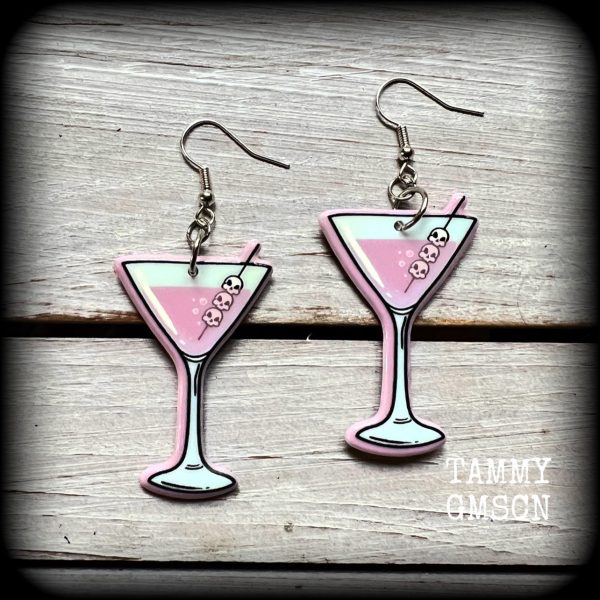 Zombie martini earrings-Halloween earrings Online Hot Sale