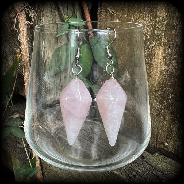 Rose Quartz earrings-Gemstone earrings Online now