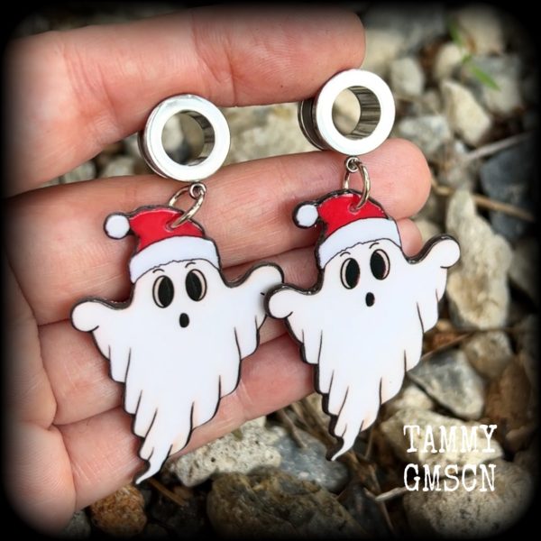 Christmas ghost tunnel earrings-Christmas earrings Fashion