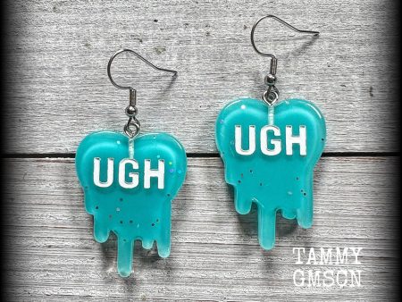 UGH heart earrings-Lolly earrings Fashion