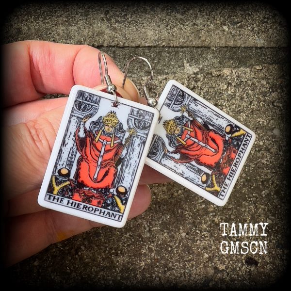 The Hierophant tarot earrings-Tarot card earrings Cheap