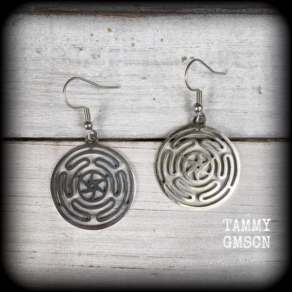 Wheel of Hekate earrings-Occult earrings on Sale