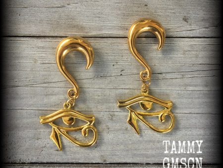 Eye of Ra gauged earrings-Egyptian jewelry Discount