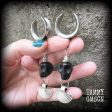 Tribal skull earrings-Ogoun-Voodoo gauged earrings Online Hot Sale