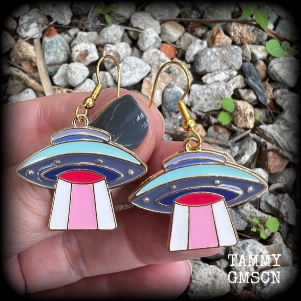 UFO earrings-Flying saucer earrings Sale