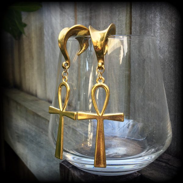 Ankh gauged earrings Online