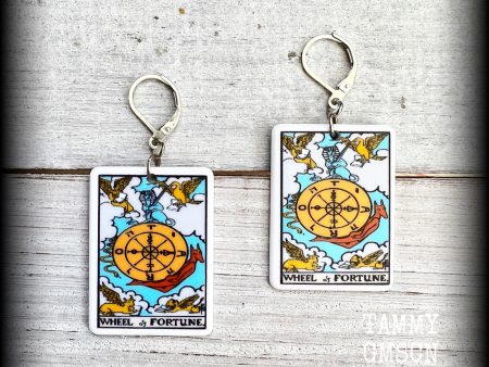 Wheel of Fortune tarot card earrings Discount