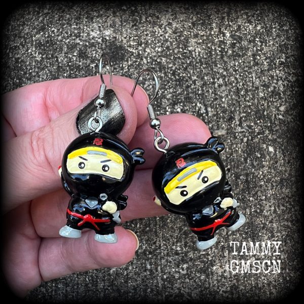 Ninja earrings-Kawaii earrings For Discount