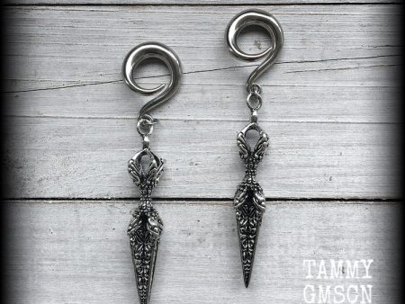 Vajra dagger ear weights-Gauged earrings Supply