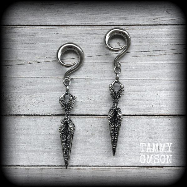 Vajra dagger ear weights-Gauged earrings Supply