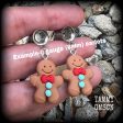 Gingerbread man tunnels-Christmas tunnel earrings For Sale