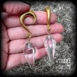 Clear quartz faceted gauged earrings Online Hot Sale