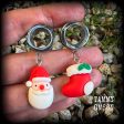 Santa Claus tunnels-Christmas tunnel earrings For Discount