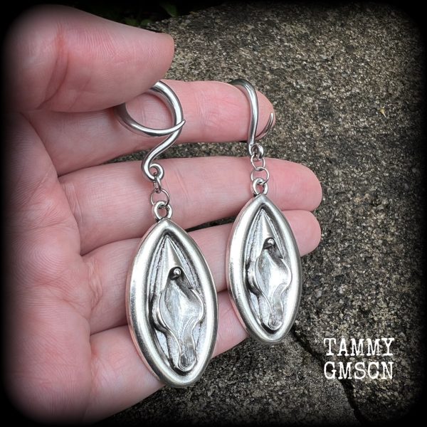 Vagina gauged earrings-Genitals earrings Online Hot Sale