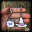 Cauldron and witches hat gauged earrings-Halloween earrings Online Sale