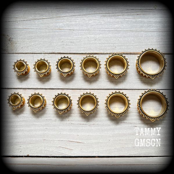 DIY Ornate gold screw fit connector tunnels Supply