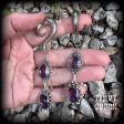 Amethyst gauged earrings-Gemstone gauges Sale