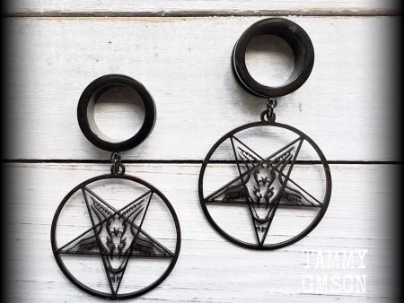 Baphomet tunnel earrings Online Hot Sale