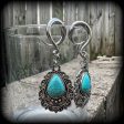 Turquoise gauged earrings-Ear weights Online