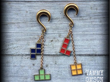 Tetris earrings-Ear hangers Hot on Sale