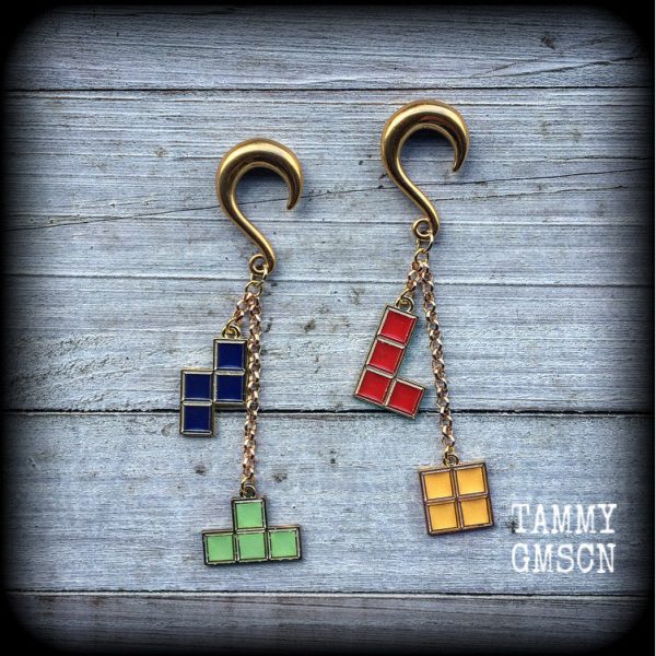 Tetris earrings-Ear hangers Hot on Sale