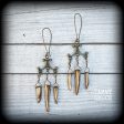 Antique bronze and shell tusk earrings Online