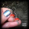 Red enamel mushroom earrings Sale