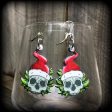 Santa claus skull earrings-Christmas earrings Online Sale