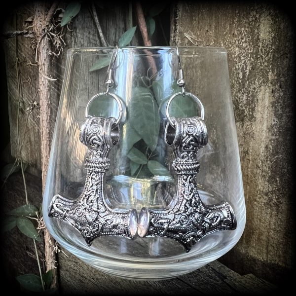 Thors Hammer earrings-Viking jewelry For Cheap