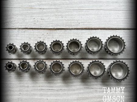 DIY Ornate silver screw fit connector tunnels For Discount