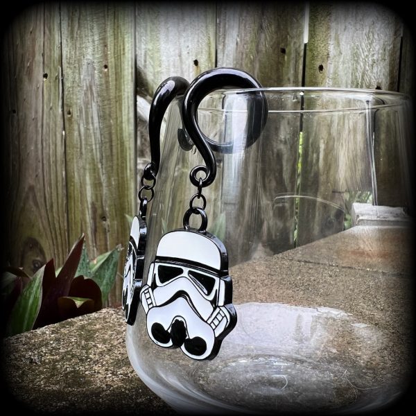 Storm trooper gauged earrings Discount