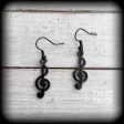 Treble clef earrings Online now